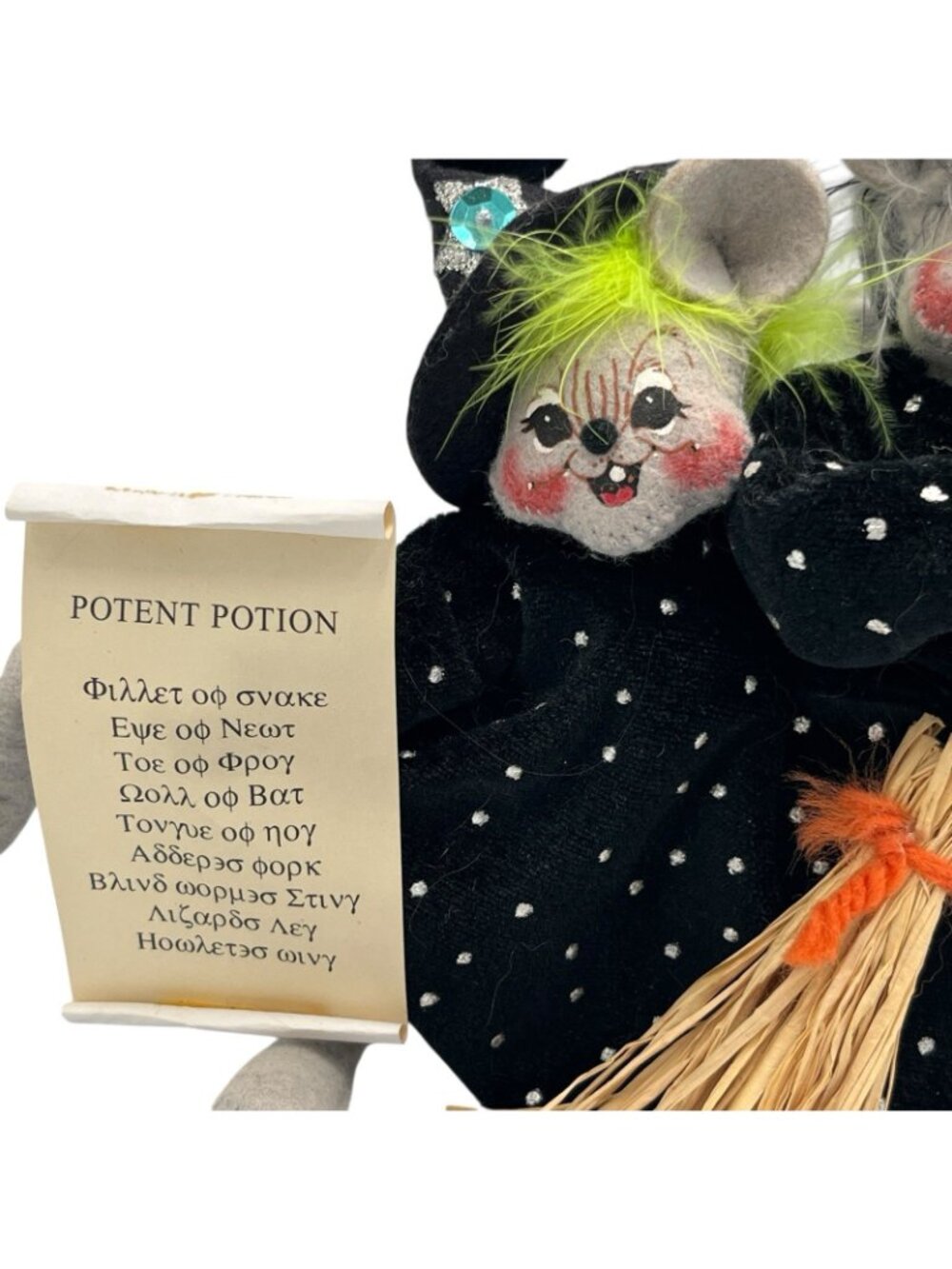 Annalee Hocus Pocus Triple Trouble Witch Doll Bullfrog 2004 Tag 7" Halloween - Picture 10 of 12
